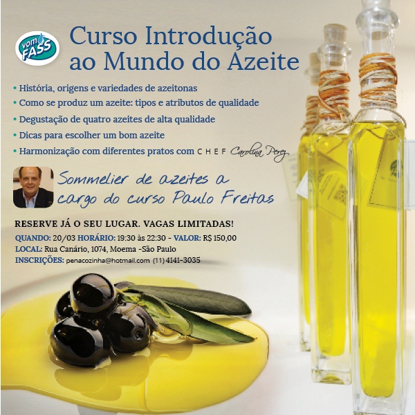 “Curso Introdução ao Mundo do Azeite” – dia 20/03/2014 em São Paulo
